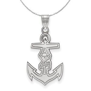 Sterling Silver Alpha Sigma Tau Small Pendant Necklace - 24 Inch
